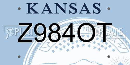 Z984OT Kansas License Plate