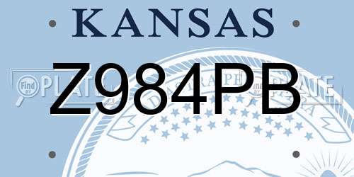 Z984PB Kansas License Plate