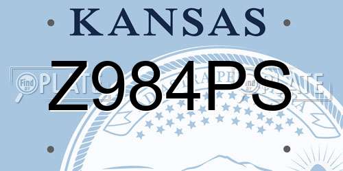 Z984PS Kansas License Plate