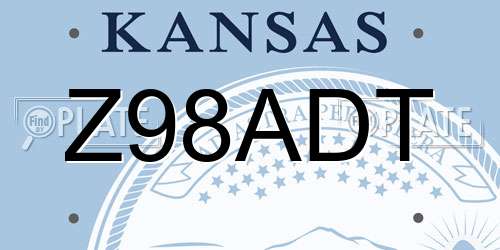 Z98ADT Kansas License Plate