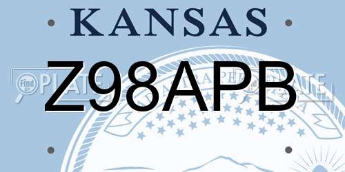 Z98APB Kansas License Plate
