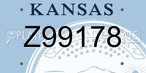 Z99178 Kansas License Plate