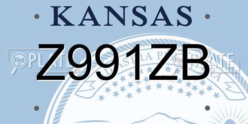 Z991ZB Kansas License Plate
