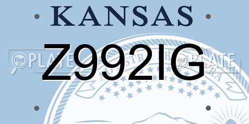 Z992IG Kansas License Plate
