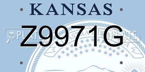 Z9971G Kansas License Plate