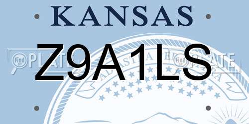 Z9A1LS Kansas License Plate