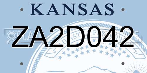 ZA2D042 Kansas License Plate