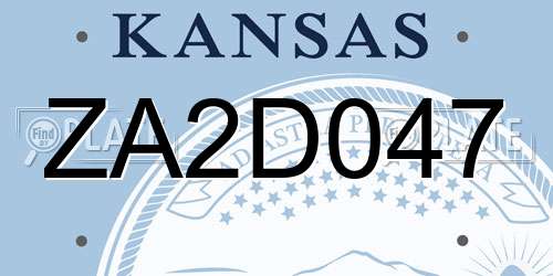 ZA2D047 Kansas License Plate