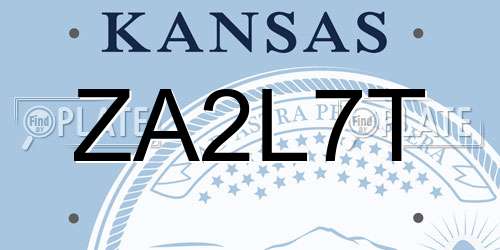 ZA2L7T Kansas License Plate