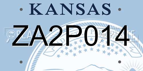 ZA2P014 Kansas License Plate