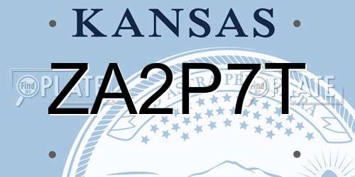 ZA2P7T Kansas License Plate