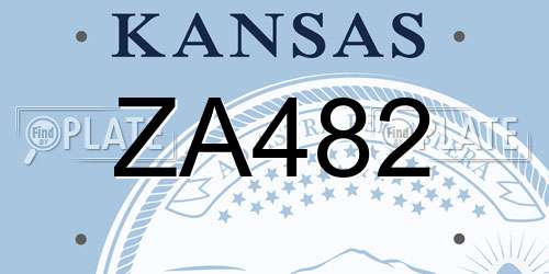 ZA482 Kansas License Plate