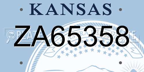 ZA65358 Kansas License Plate