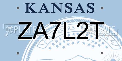 ZA7L2T Kansas License Plate