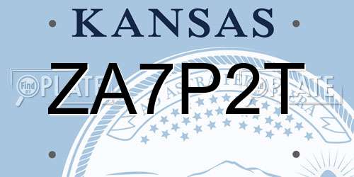 ZA7P2T Kansas License Plate