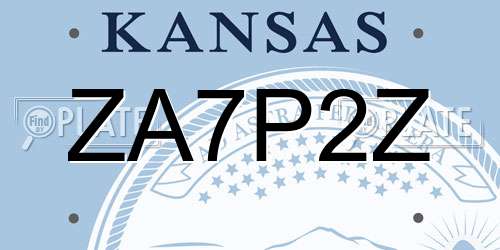 ZA7P2Z Kansas License Plate