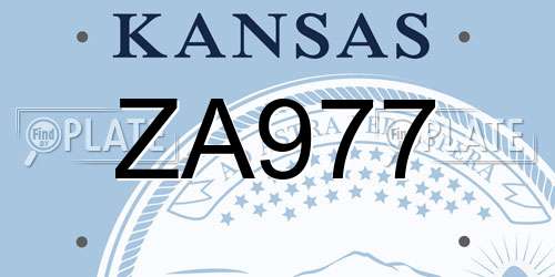 ZA977 Kansas License Plate