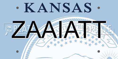 ZAAIATT Kansas License Plate