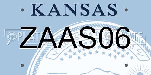 ZAAS06 Kansas License Plate