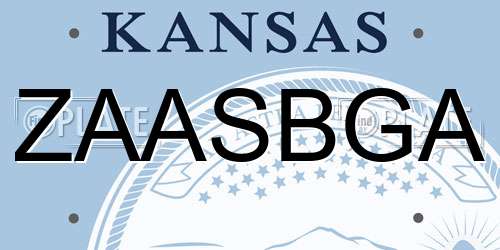 ZAASBGA Kansas License Plate