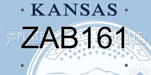 ZAB161 Kansas License Plate