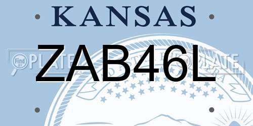ZAB46L Kansas License Plate
