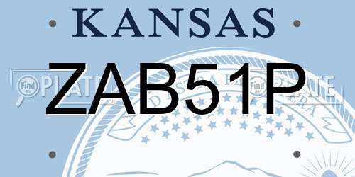 ZAB51P Kansas License Plate