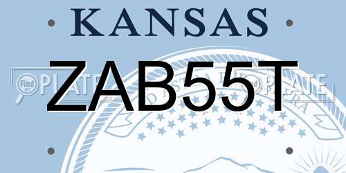 ZAB55T Kansas License Plate