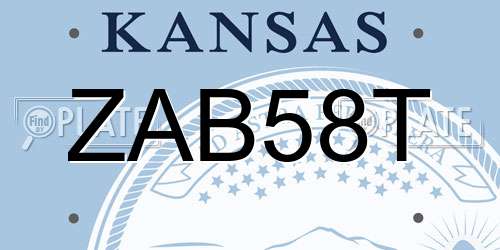 ZAB58T Kansas License Plate