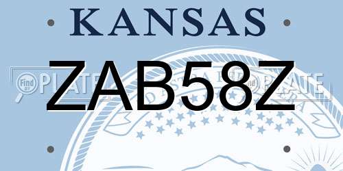 ZAB58Z Kansas License Plate