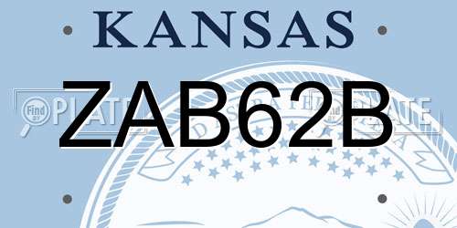 ZAB62B Kansas License Plate