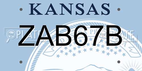 ZAB67B Kansas License Plate