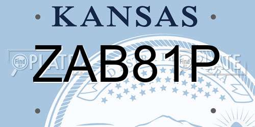 ZAB81P Kansas License Plate
