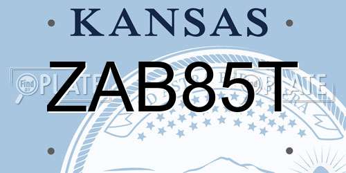 ZAB85T Kansas License Plate