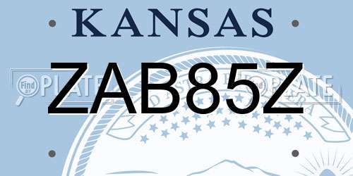 ZAB85Z Kansas License Plate
