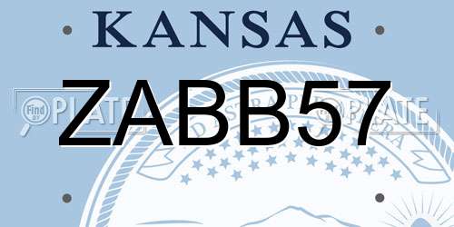 ZABB57 Kansas License Plate