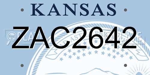 ZAC2642 Kansas License Plate