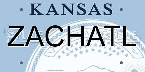 ZACHATL Kansas License Plate