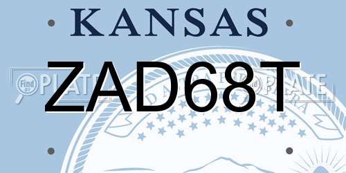 ZAD68T Kansas License Plate