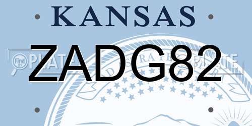 ZADG82 Kansas License Plate