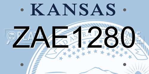 ZAE1280 Kansas License Plate
