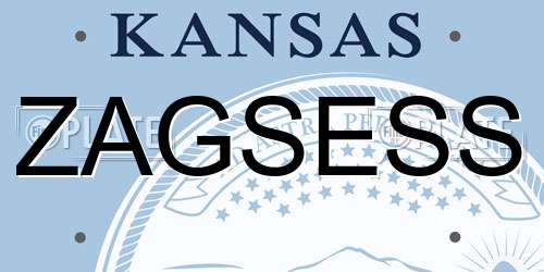 ZAGSESS Kansas License Plate