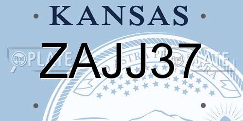 ZAJJ37 Kansas License Plate