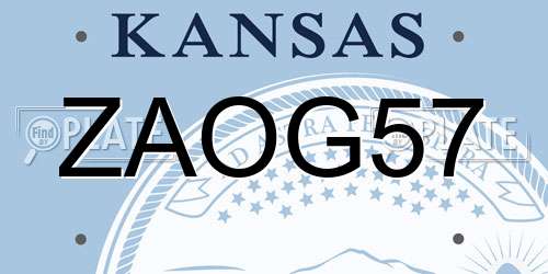 ZAOG57 Kansas License Plate
