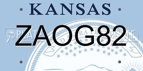 ZAOG82 Kansas License Plate