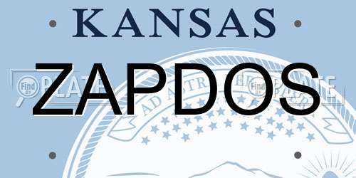 ZAPDOS Kansas License Plate