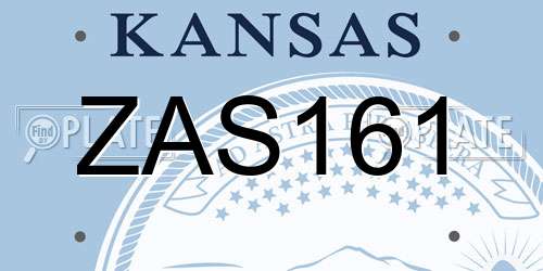 ZAS161 Kansas License Plate