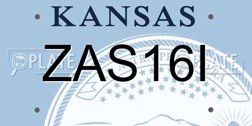 ZAS16I Kansas License Plate