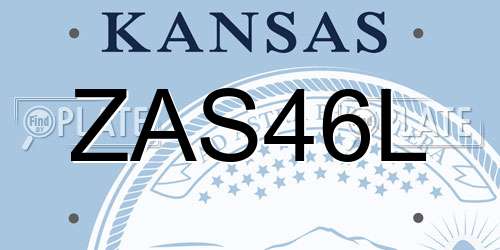 ZAS46L Kansas License Plate