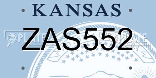 ZAS552 Kansas License Plate